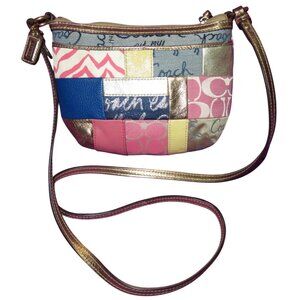 Coach Multicolor Leather & Fabric Patchwork Crossbody Bag